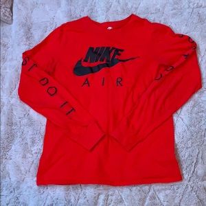 orange nike long sleeve tee shirt